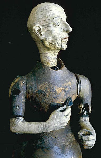 Detail of the Smithsonian mechanical monk, photograph by Rosemund Purcell (Radiolab at wnyc.org)