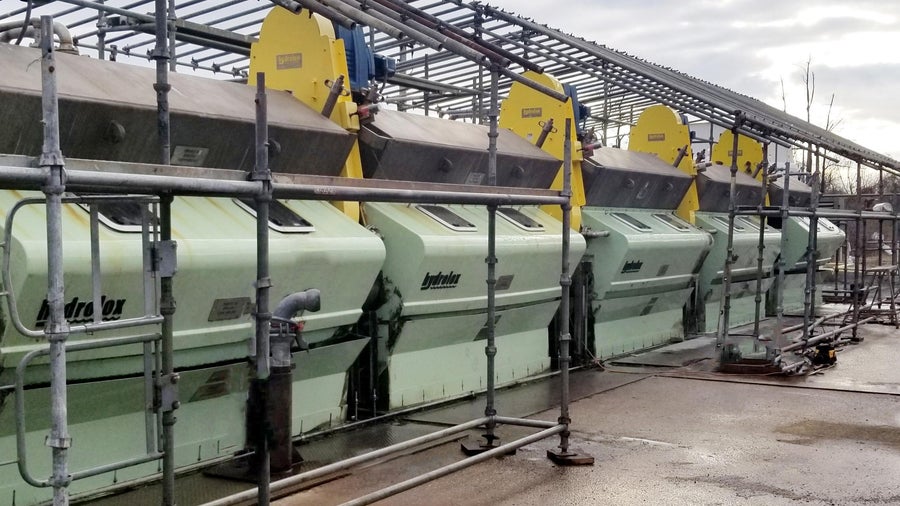 A row of Hydrolox water screens at the North American Refinery
