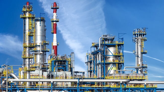 Oil refinery factory