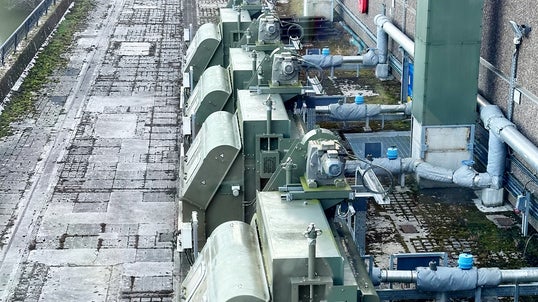 Hydrolox water screens at installation site for Northumbrian Water Riding Mill.