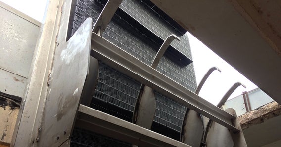 Tall Hydrolox water screen looking up from ground level