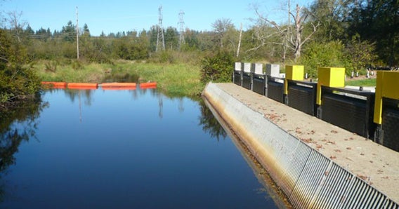Large body of water with Hydrolox screen and equipment
