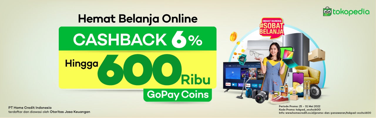 Belanja Online Cashback 6% hingga 600,000 GoPay Coins
VCCHCI

