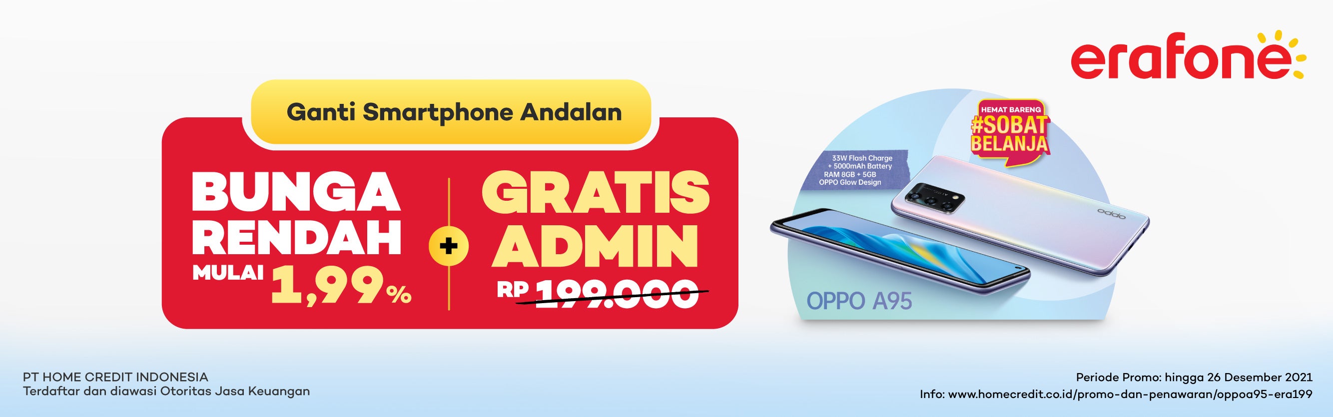 Promo OPPO: Bunga Rendah mulai 1,99% + Gratis Biaya Admin di Erafone
