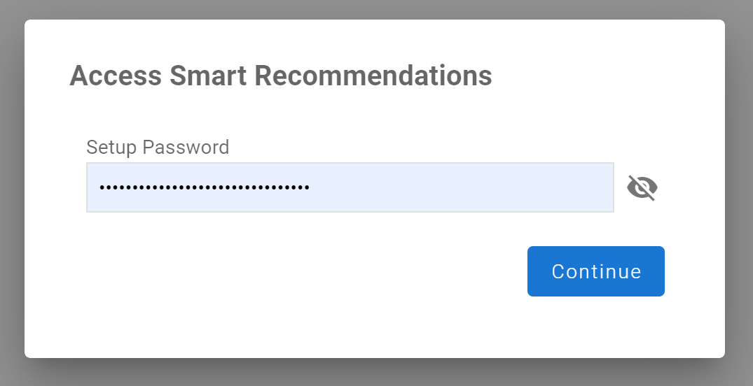 Kontent Smart Recommendations setup password prompt