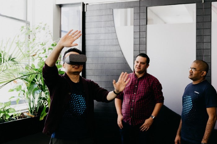 Tony from www.Luminary.com engaging in VR problem solving
