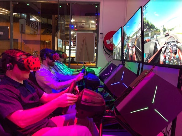Racing games with VR headsets