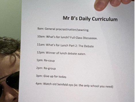 Hamish Blake's curriculum from Instagram