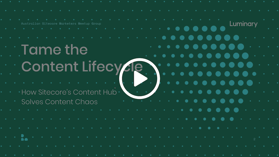 Title slide of Taming the Content Lifecycle presentation