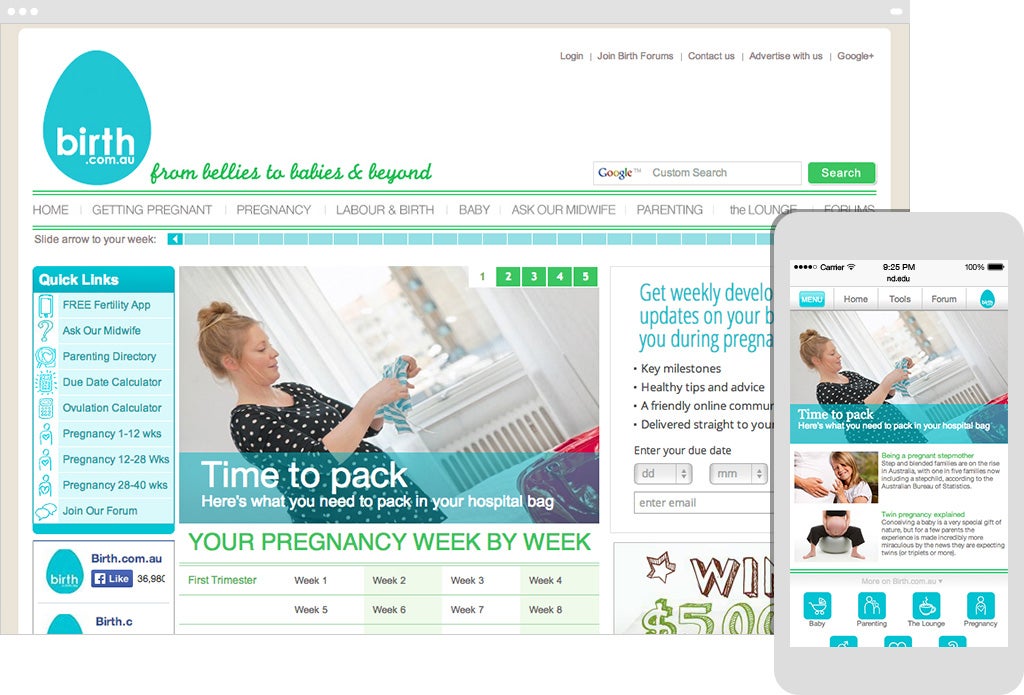 Birth Website Screenshot