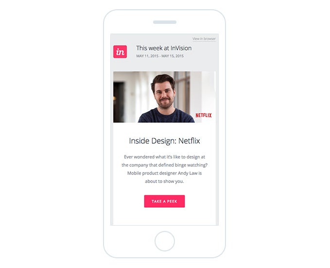 Marketing email campaign built for mobile