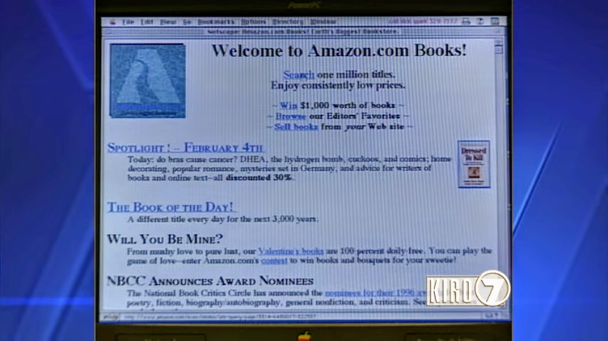 Amazon's home page from 1987