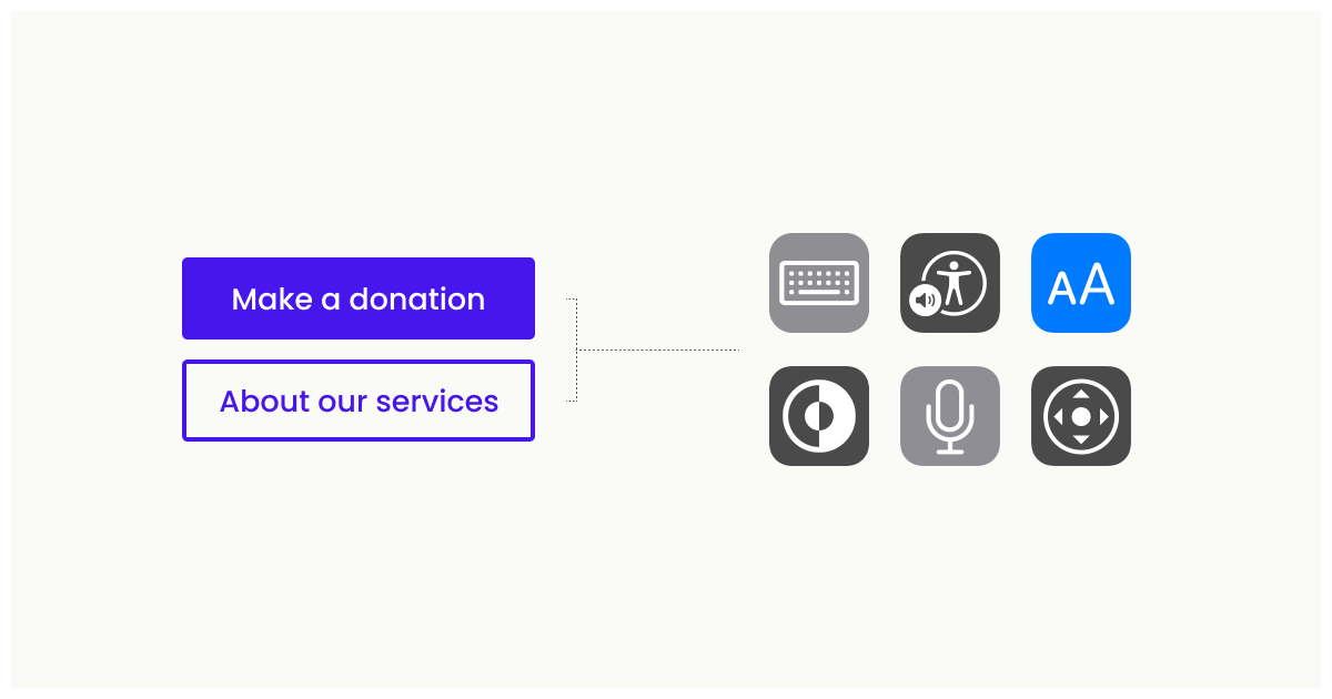 Robust accessibility principles. This image shows the examples of tools and technologies available for users enabling them to interact with digital experiences.