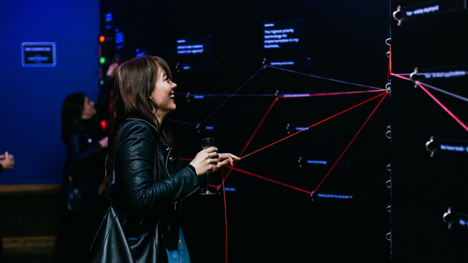 Participant using string wall