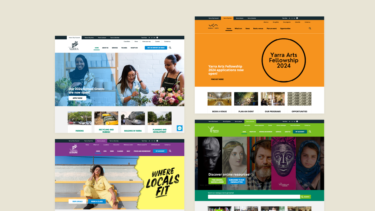 Picture of the Yarra City Council website and interfaces