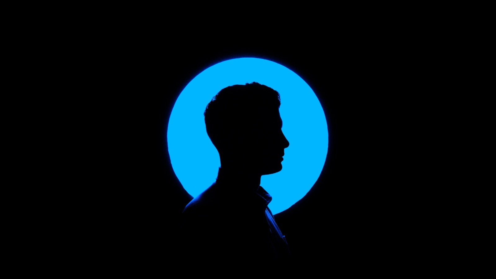 Silhouetted figure of a man