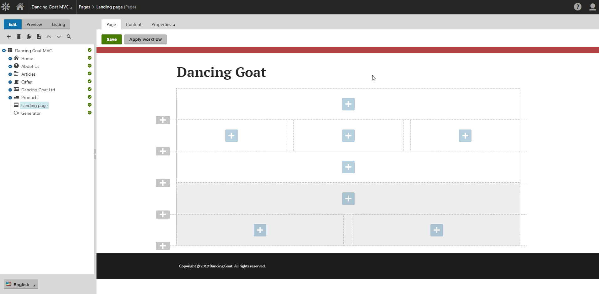 Kentico 12 MVC Page Builder