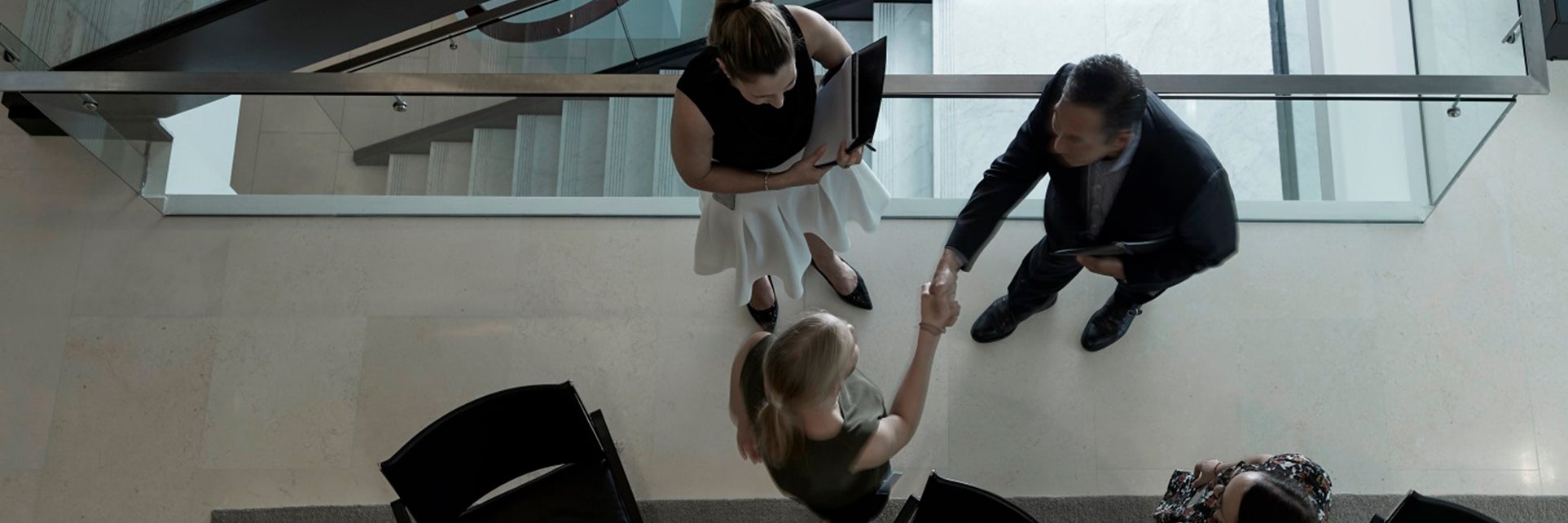 Employees having a meeting