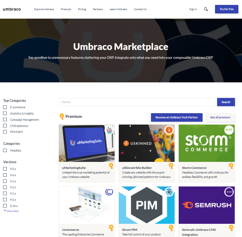 New Umbraco Marketplace