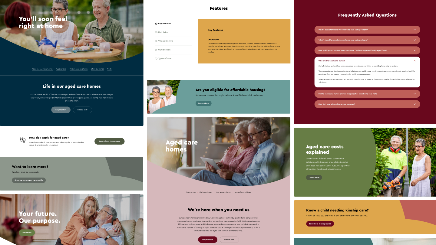 Churches of Christ website - montage of Aged Care pages