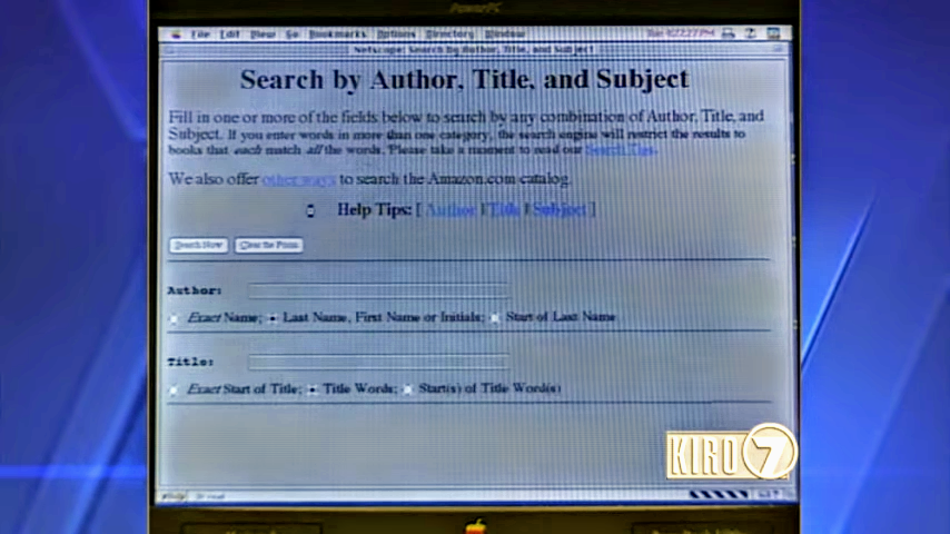 Amazon's search page in 1997