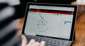 Laptop shot of a CMS