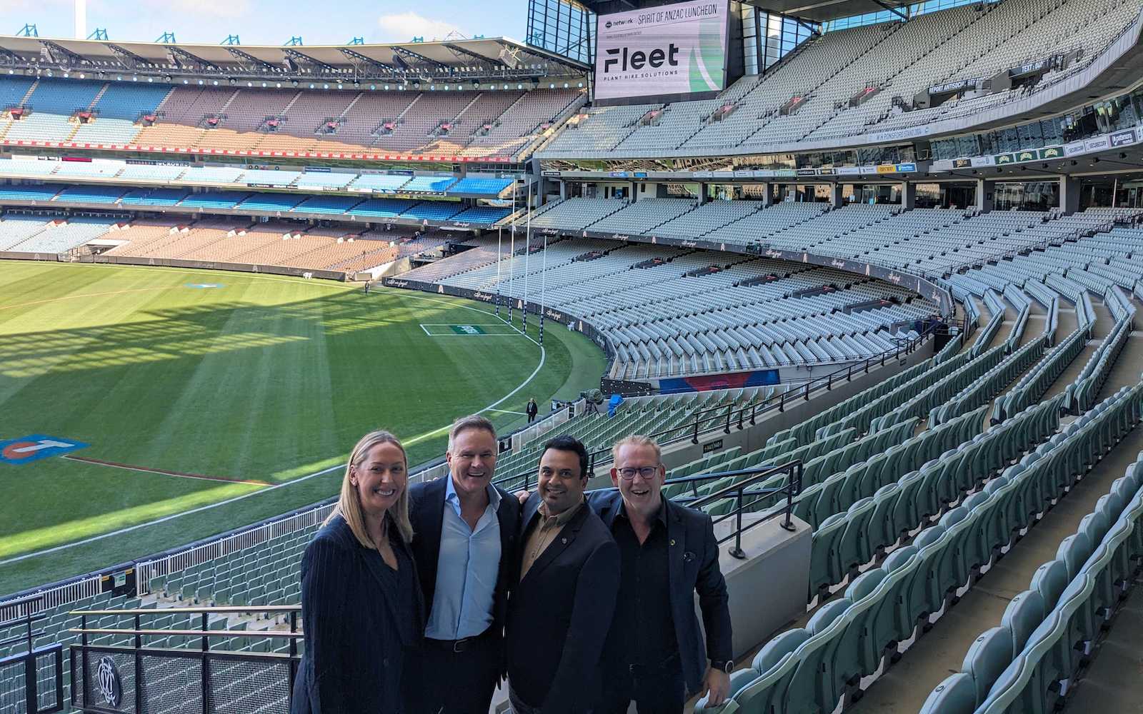 Picture of the Fleet Plant Hire team and Luminary team at MCG