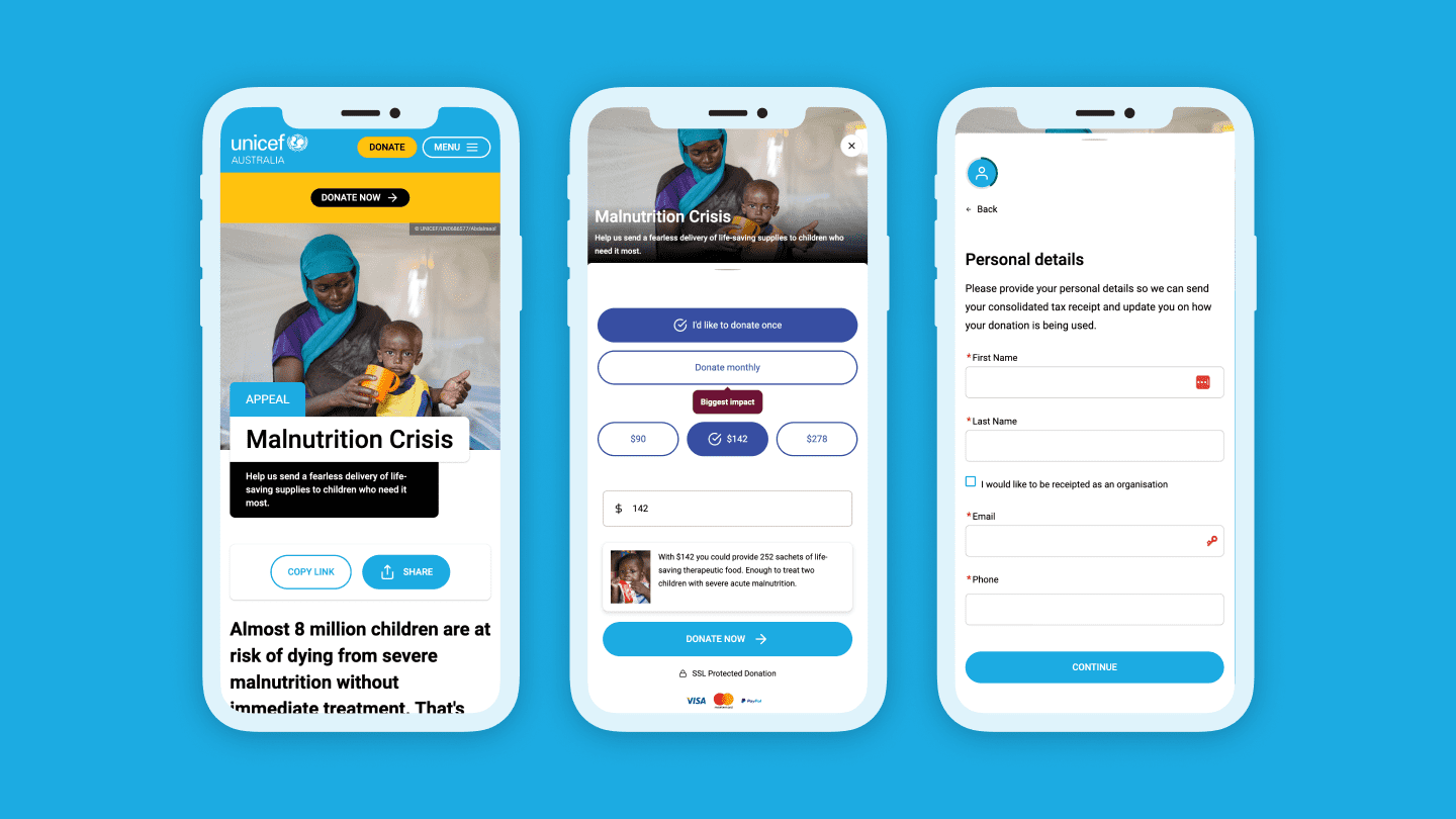 Unicef appeal page