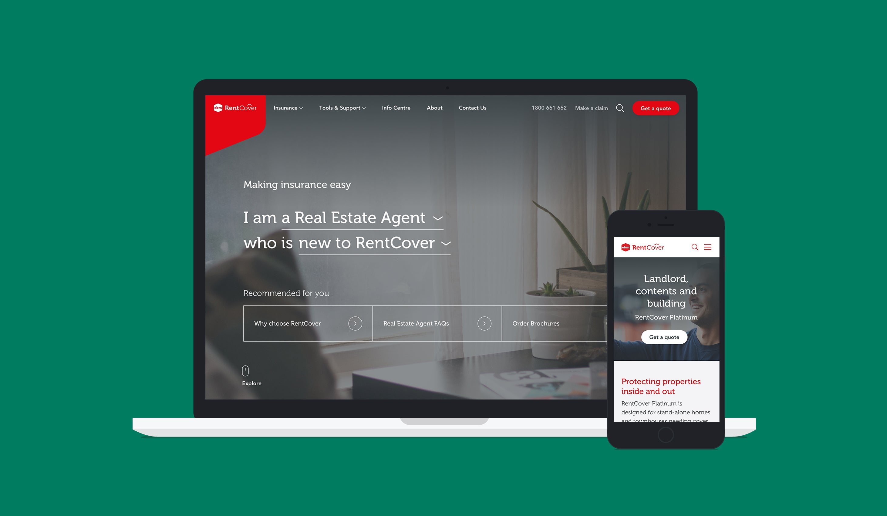 RentCover home page