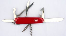 Swiss army knife, expanded to show its many included tools
