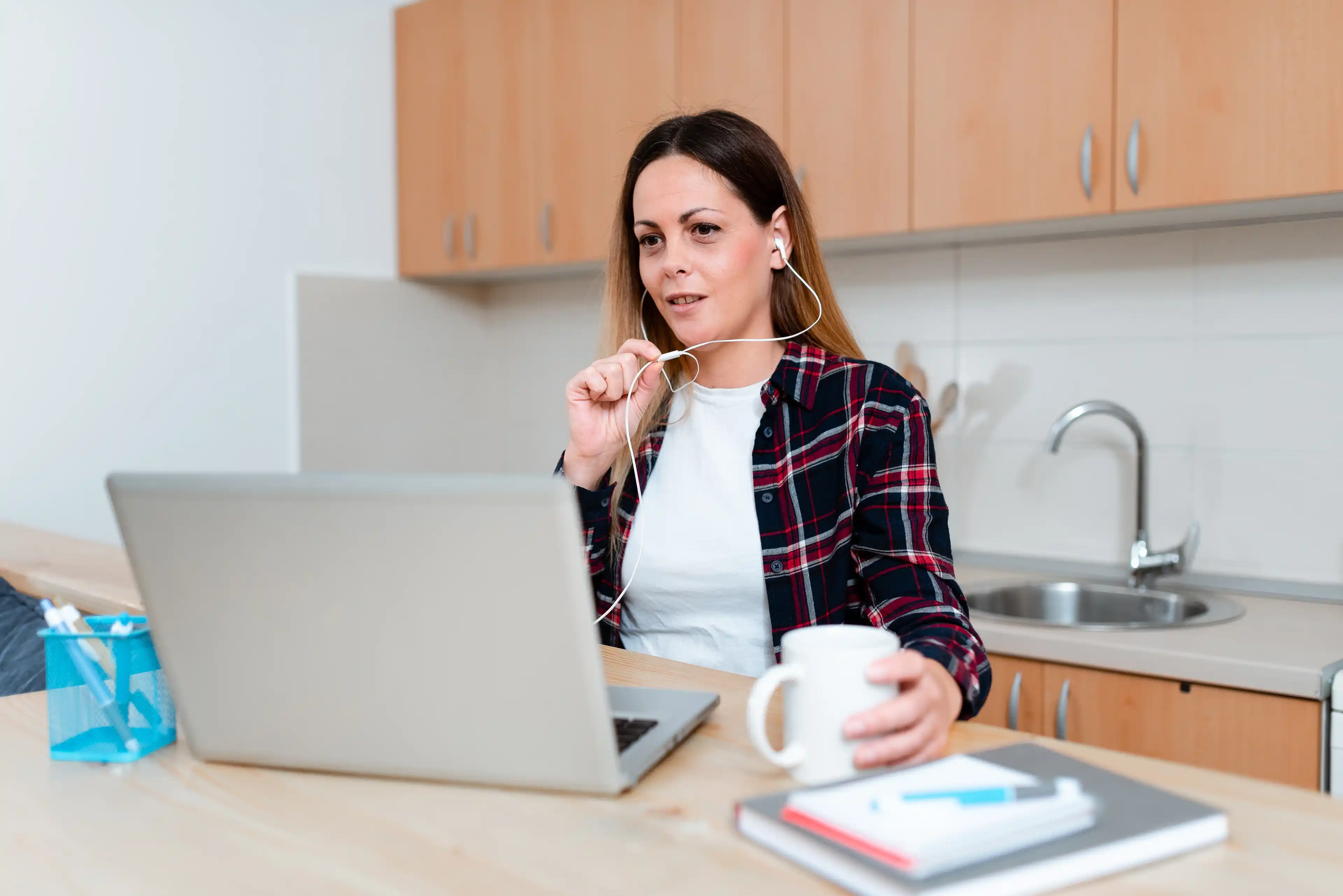 Student participating in a remote training programme