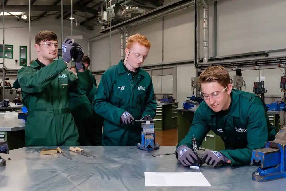 A group of three student engineers