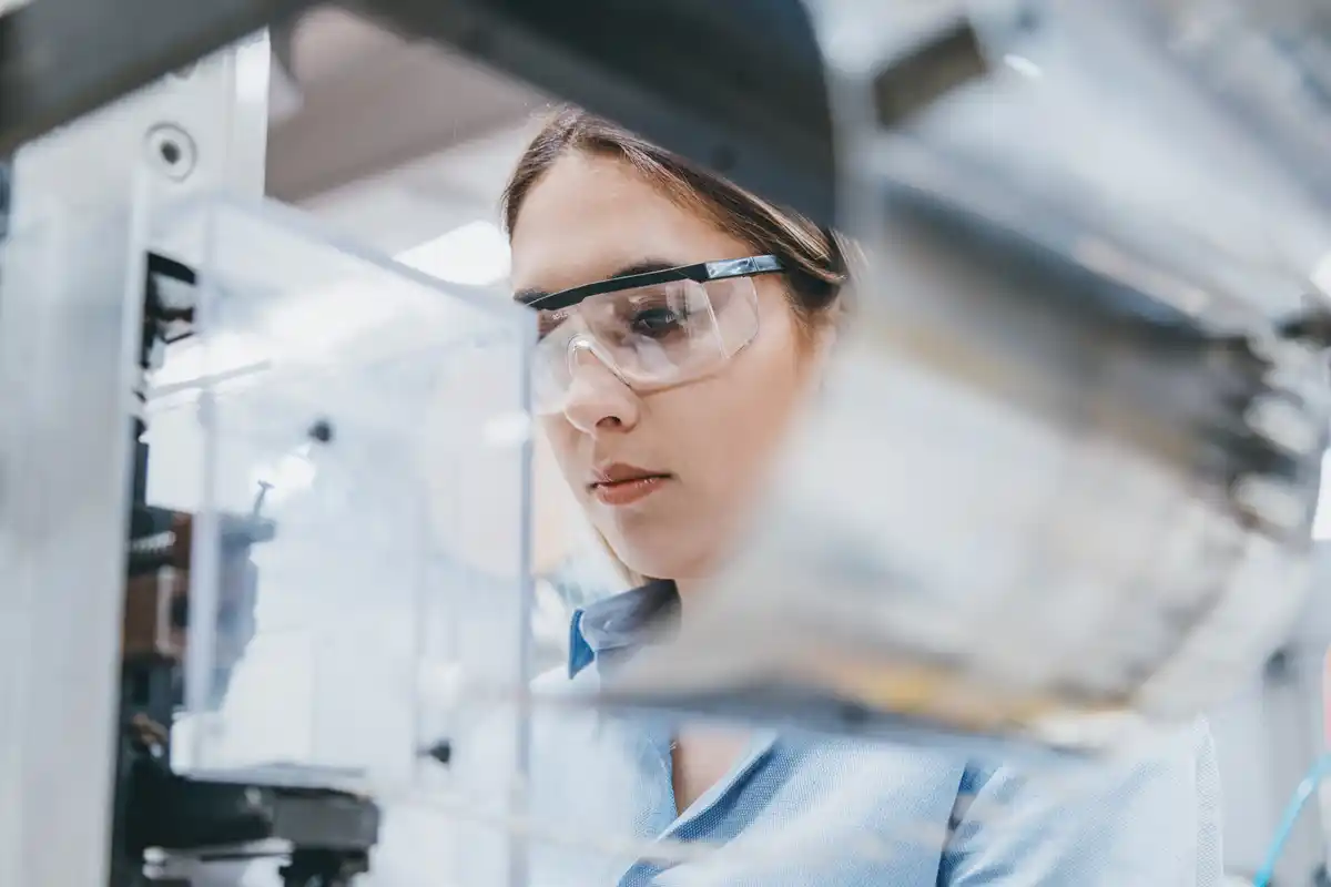 Person looking at engineering equipment