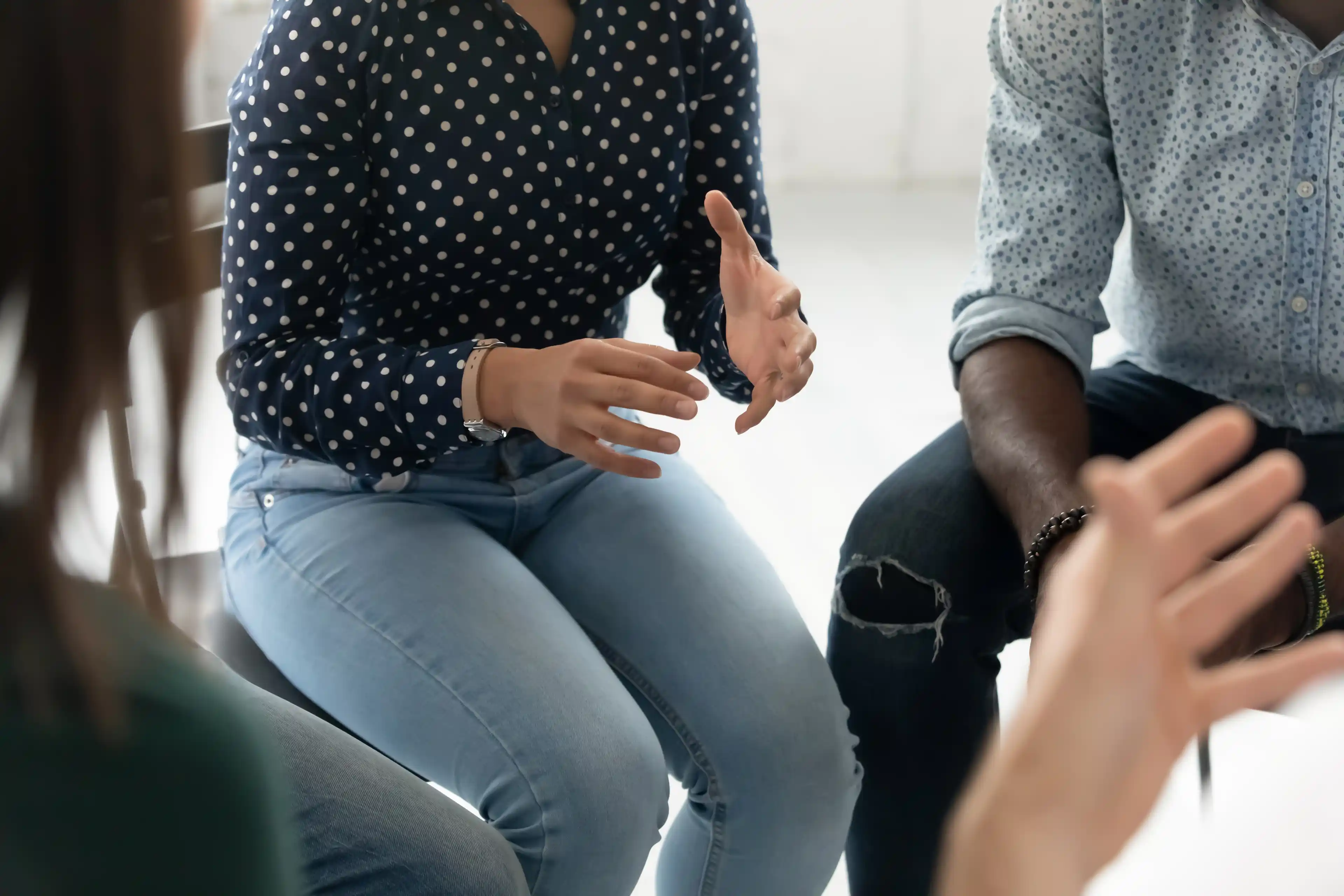 Team of candidates in an interview