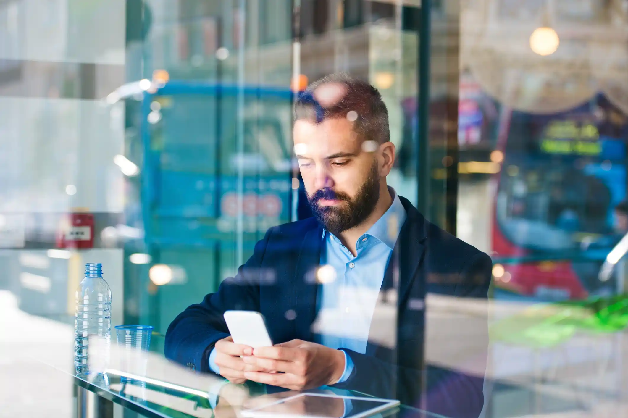 Man using his smartphone