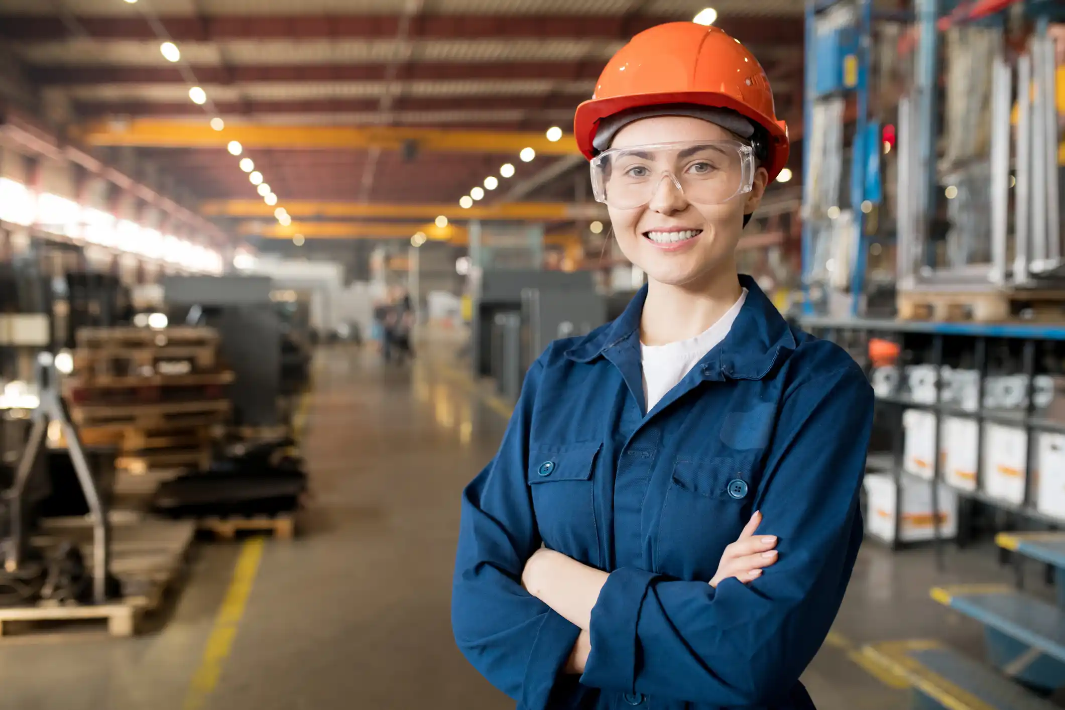 Manufacturing student in warehouse