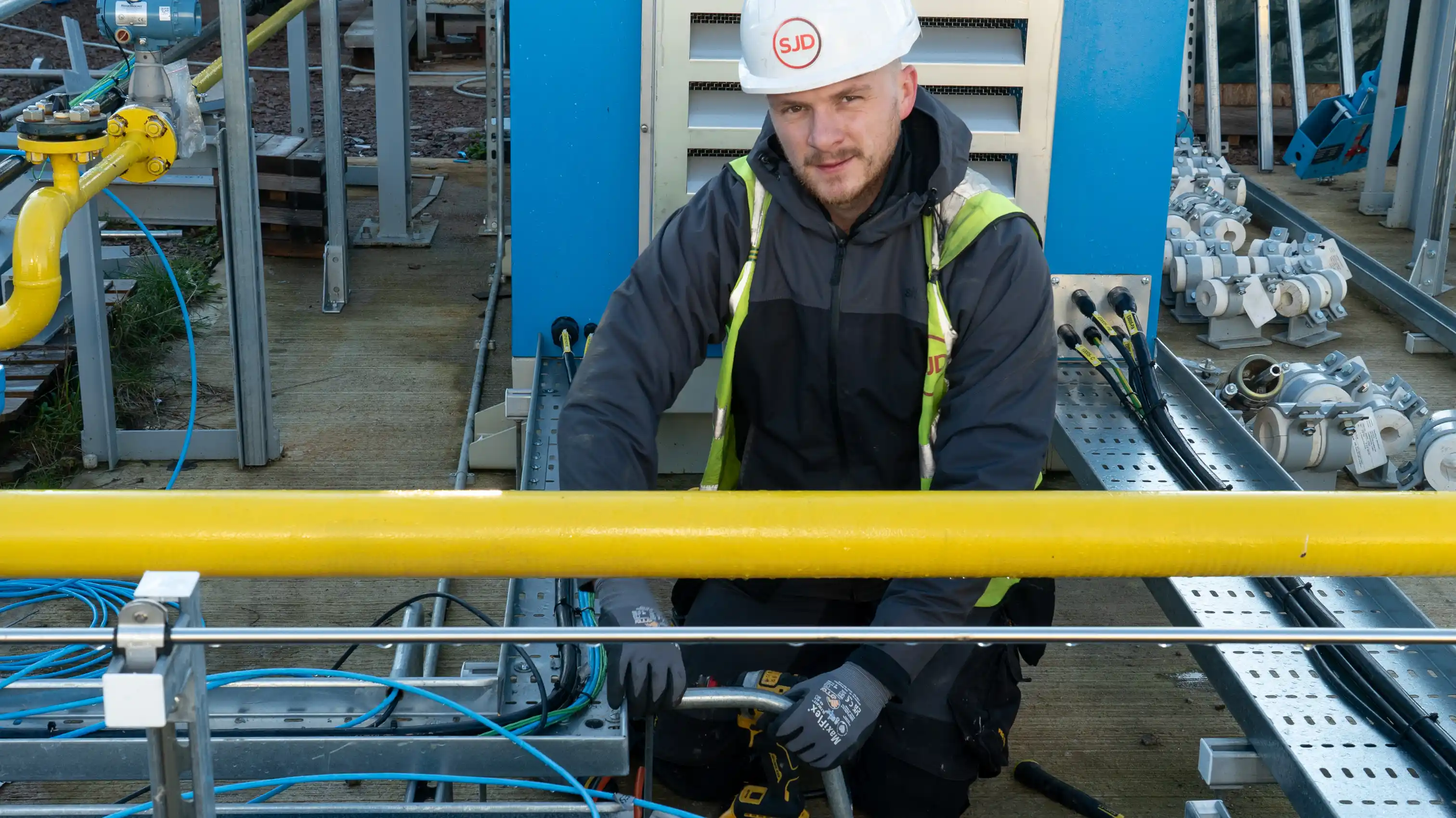 Engineer working  on construction site