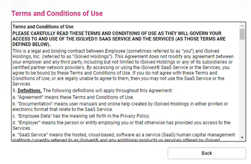 Terms and Conditions Screenshot