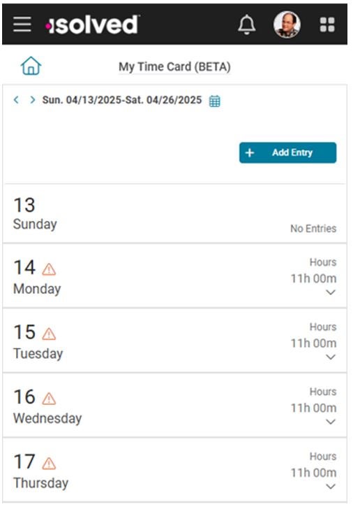 My Time card Beta