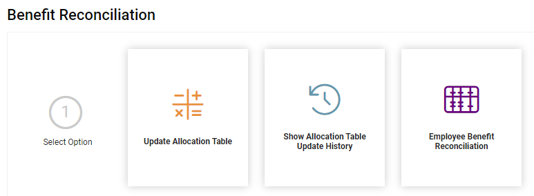 Benefit Reconciliation Utility Options