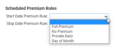 Scheduled Premium Rules