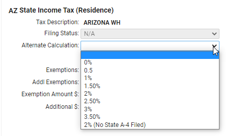 AZ State Income Screen