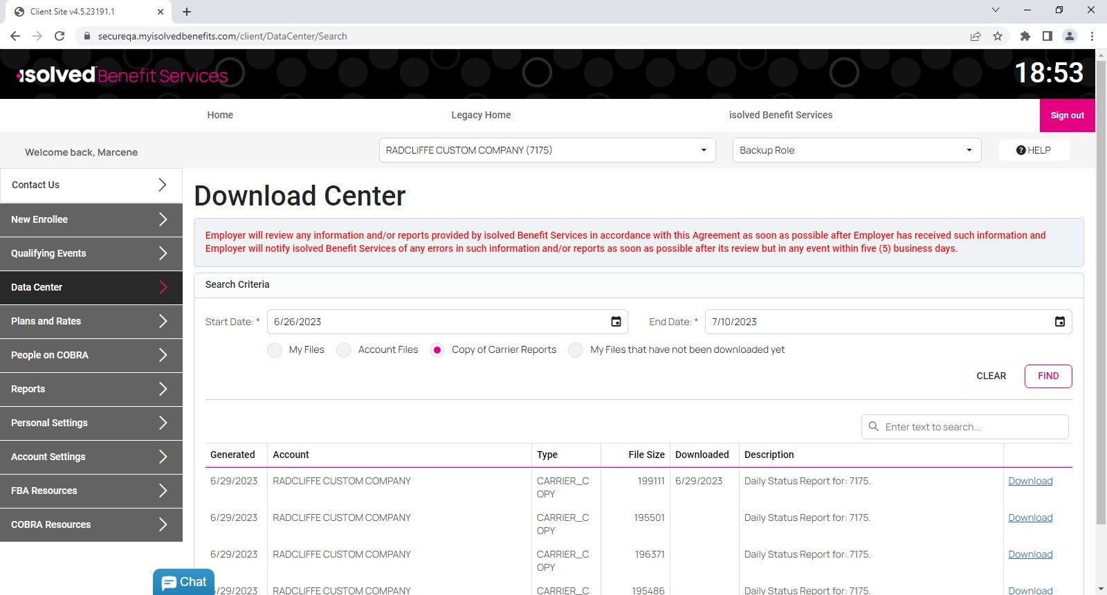 COBRA Client Portal Download