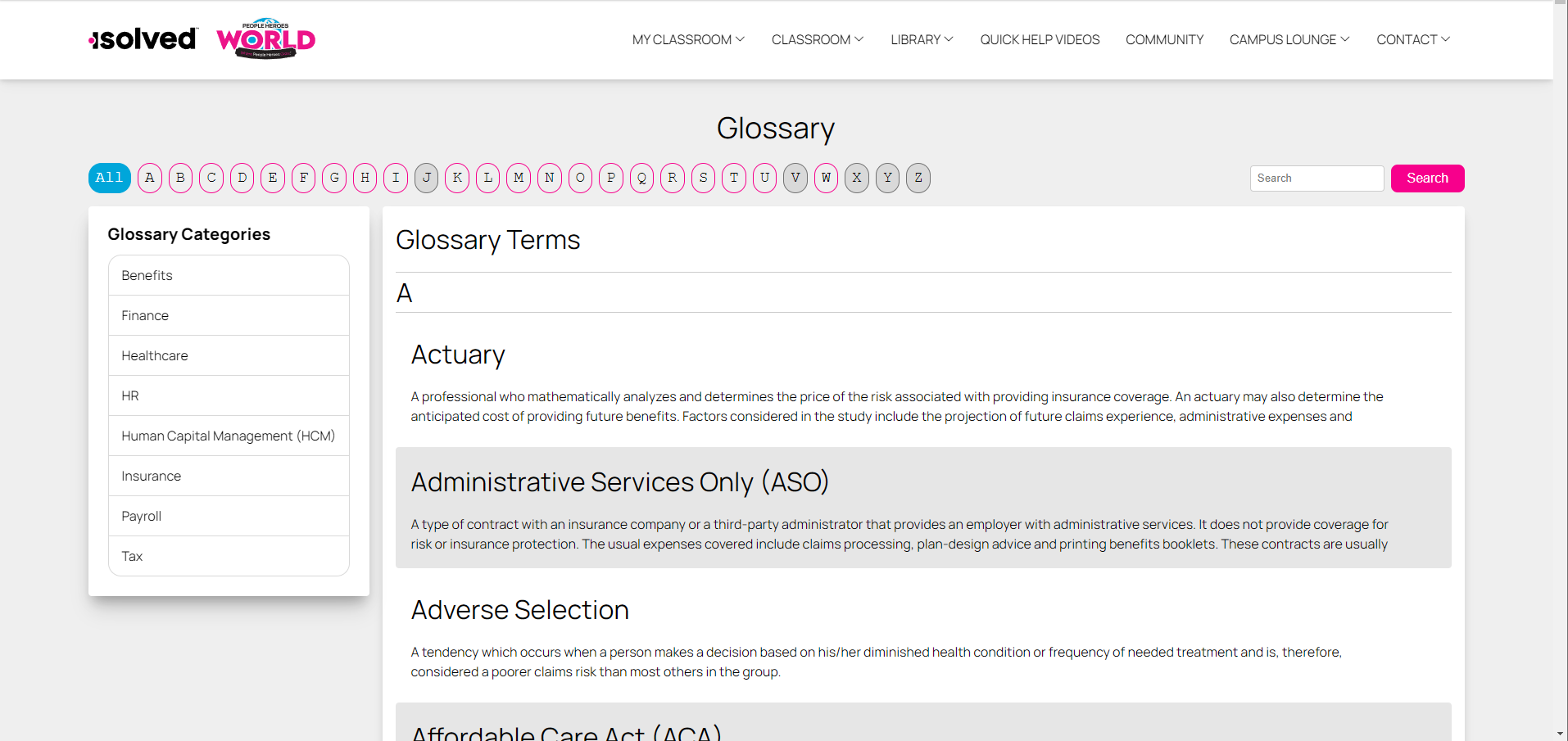 Learn and Grow Glossary