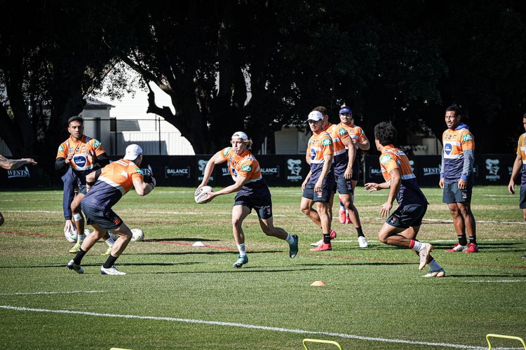 Pictured: The Newcastle Knights at this week's  Newcastle training session, ahead of Saturday's game
