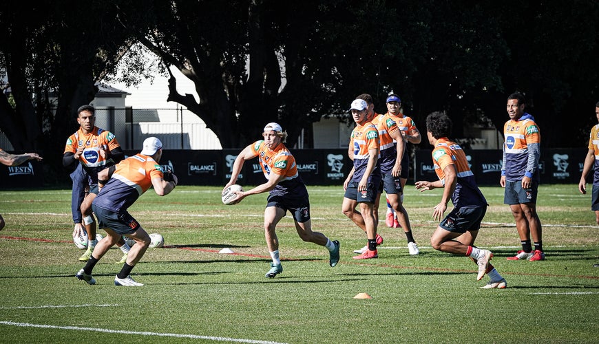 Pictured: The Newcastle Knights at this week's  Newcastle training session, ahead of Saturday's game

