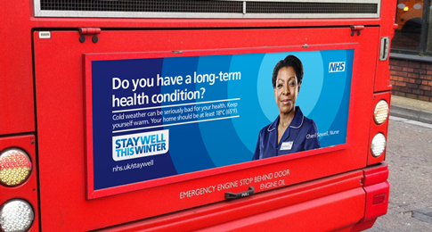 NHS Bus Advertisement Mockup