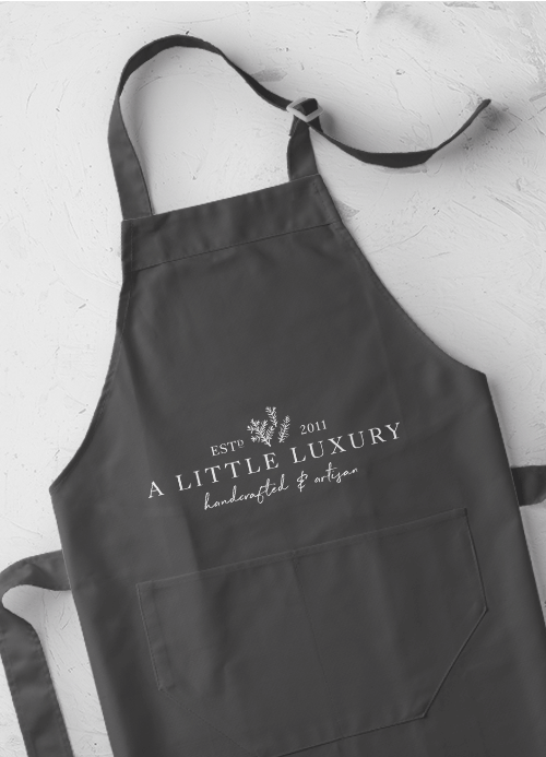 A Little Luxury apron mockup
