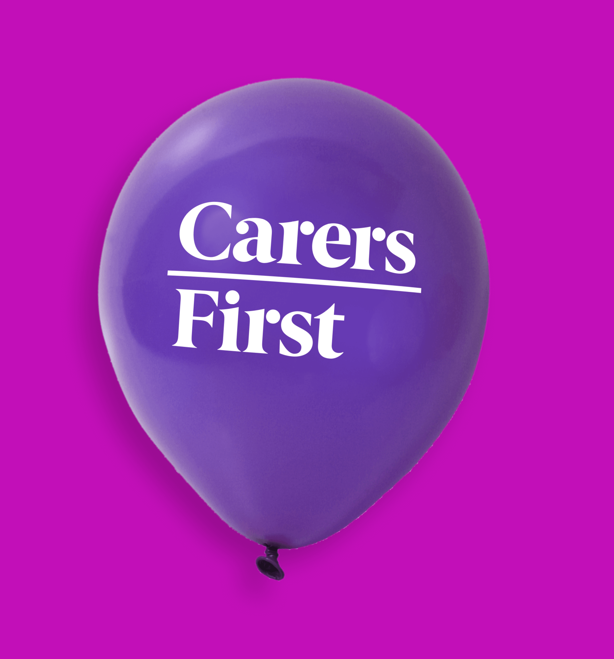 Carers first purple branded balloons