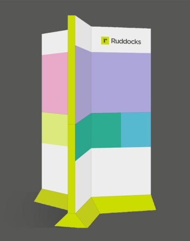 Sustainable cardboard stand Ruddocks